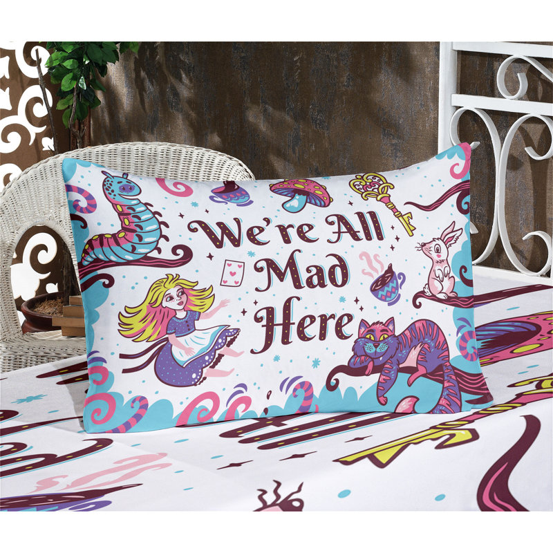 Multicolore ensemble de draps et taies décoratives Ambesonne, Ensemble de draps pour lit simple avec deux taies 