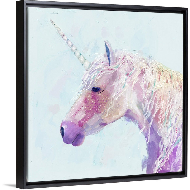 Art sur toile Sigala Mystic Unicorn II, H 12 po x l 12 po x P 1,75 po, Cadre flottant noir