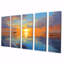 «Little Boat At The Infinite Ocean Sunset», ensemble d'art mural 5 pièces-106160754