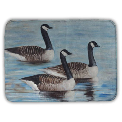 Canada geese in water Bath Mat with Non-Slip Backing - Quick Dry Memory Foam Bathroom Rug - Absorbent - Modern Plush Spa-Style - Machine Washable