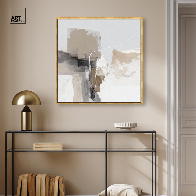 "Linear Impressions I", impression sur toile par Art Remedy, cadre doré, 30 x 30, H 31 po x l 31 po, Cadre doré