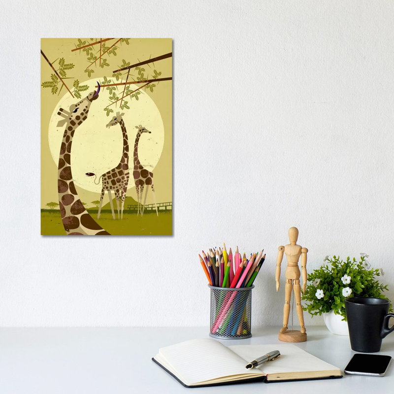 Giraffes by Dieter Braun - Print on Canvas, Wrapped Canvas, 20.32 cm H x 30.48 cm W