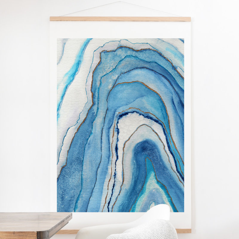 «Agate Inspired Watercolor Abstract 2» par Vivianna Gonzalez, reproduction d'art graphique sur toile, Unframed