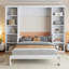 Lit escamotable double avec bureau et bibliothèque