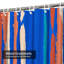 Rideau de douche imperméable en tissu à rayures grunge avec 12 crochets-562917260