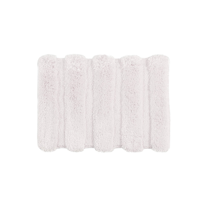 Tapis pour salle de bain 17 x 24 po Blush, 100%, motif rayé, antidérapant, facile à nettoyer, avec envers antidérapant, lavable à la machine