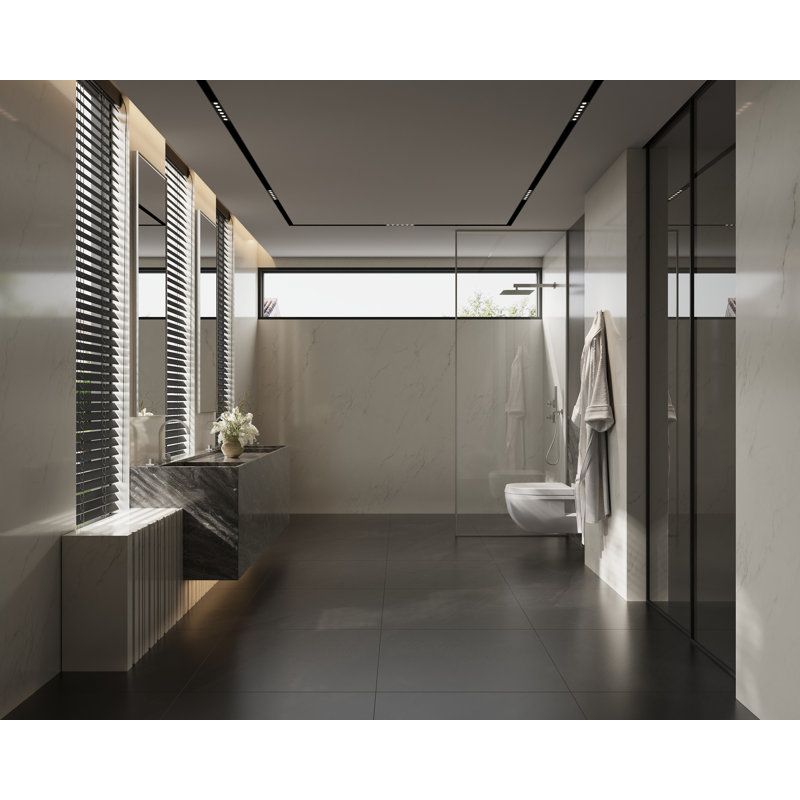 Système de douche thermostatique Rugen, grande pomme de douche à pluie de 12 po avec robinet de douche à main en nickel brossé avec valve, pomme de douche à haute pression