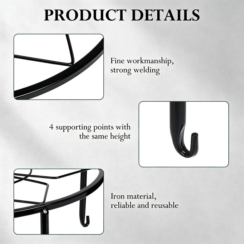 Paquet de 4 supports à plantes en métal noir de 12 pouces pour porte-pots d'intérieur et d'extérieur robustes, étagère à plantes en fer antirouille, colonnes de levage stables pour présentation de jardinières