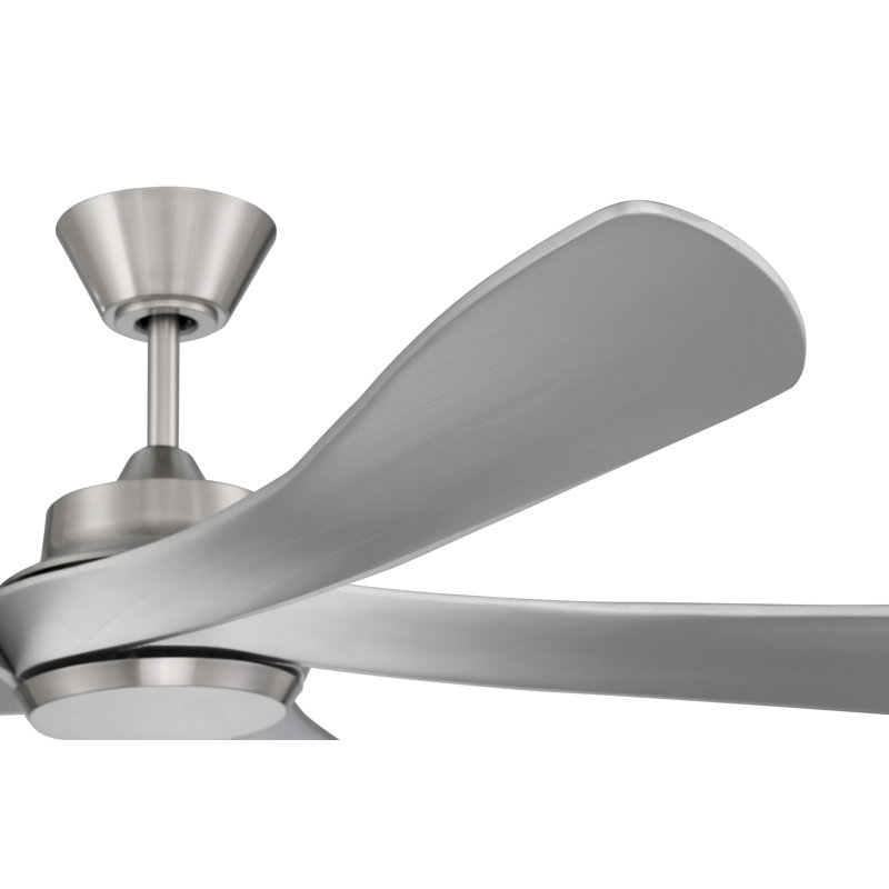 Ventilateur de plafond standard à 5 pales 52 "Captivate, Nickel poli brossé / brun clair