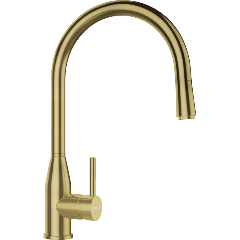 Schock Single Lever Monobloc Tap, White/Gold