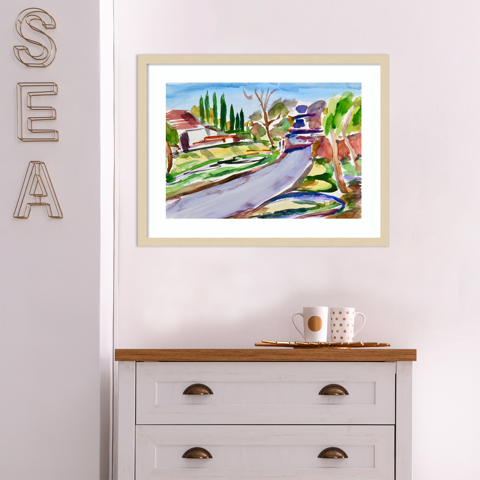 Montpellier "Back Road with Shadows" Print, Brown, 19" H x 25" W x 1" D