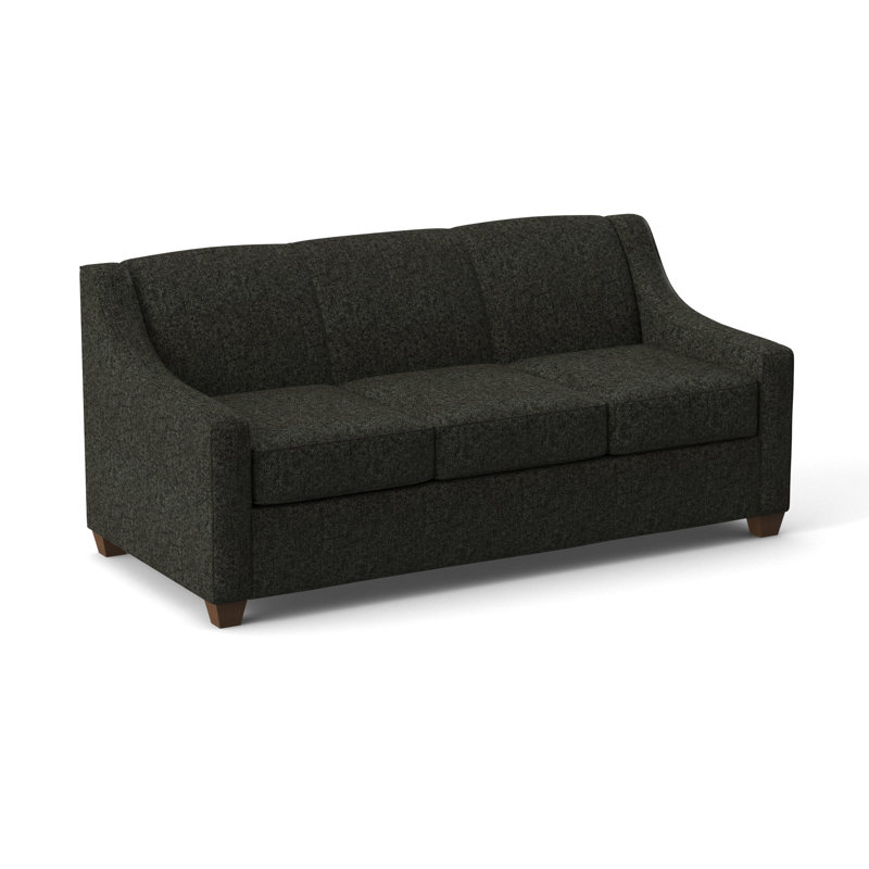 Phillips 76" Sofa Bed with Reversible Cushions, Dorset Charcoal, Hybrid, Montana Walnut
