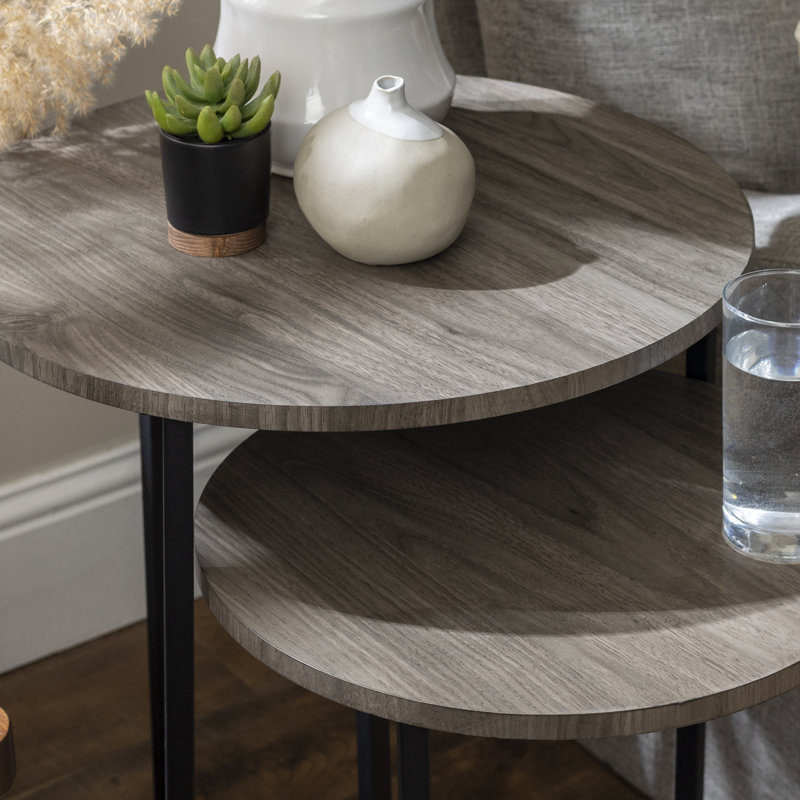 Autryville Nesting Tables, Black, Slate Gray