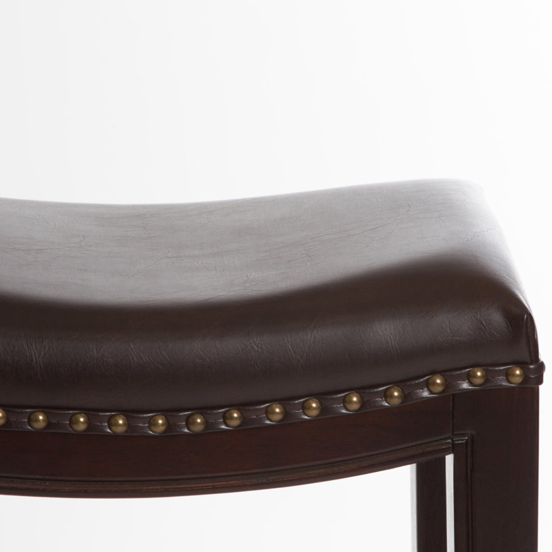  Tabouret de bar moderne clouté (ensemble de 2), chaises de bar modernes pour la cuisine et la maison, brun