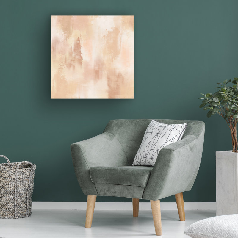 Art sur toile, coups de pinceau à la ligne bolognaise et pêche, H 18 po x l 18 po