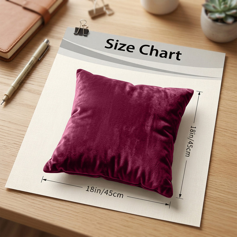 Luxurious Plain Velvet Cushion Covers (Set Of 2), Burgundy