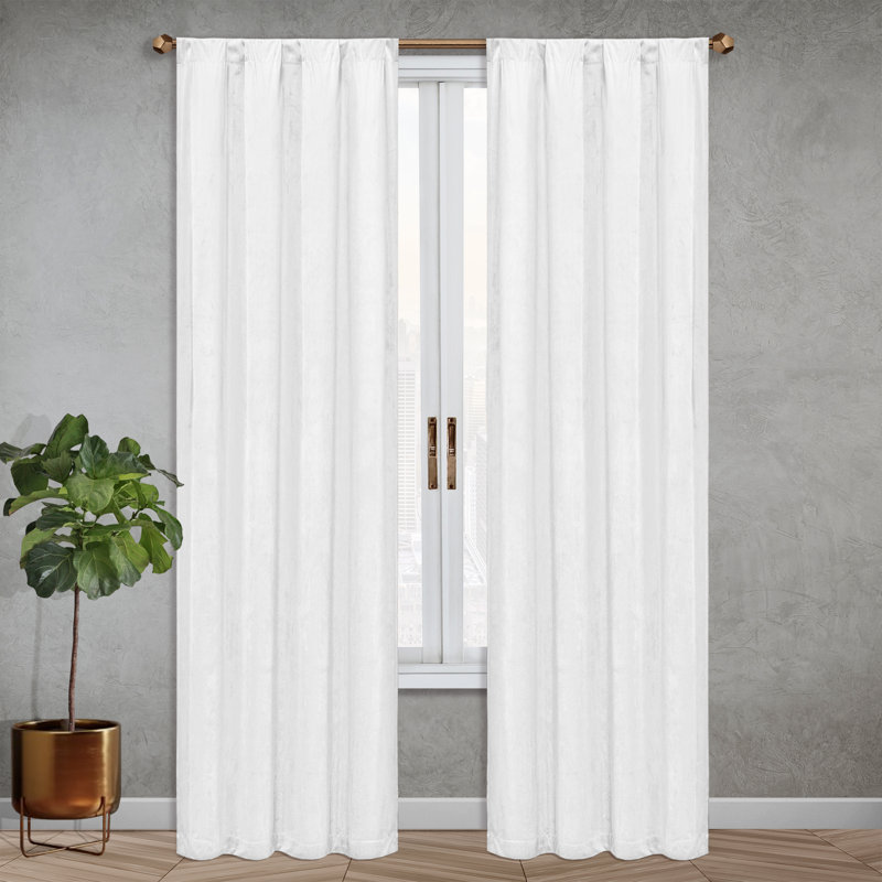 Hollinger Blackout Curtain Pair, 52" W x 84" L, Pearl White