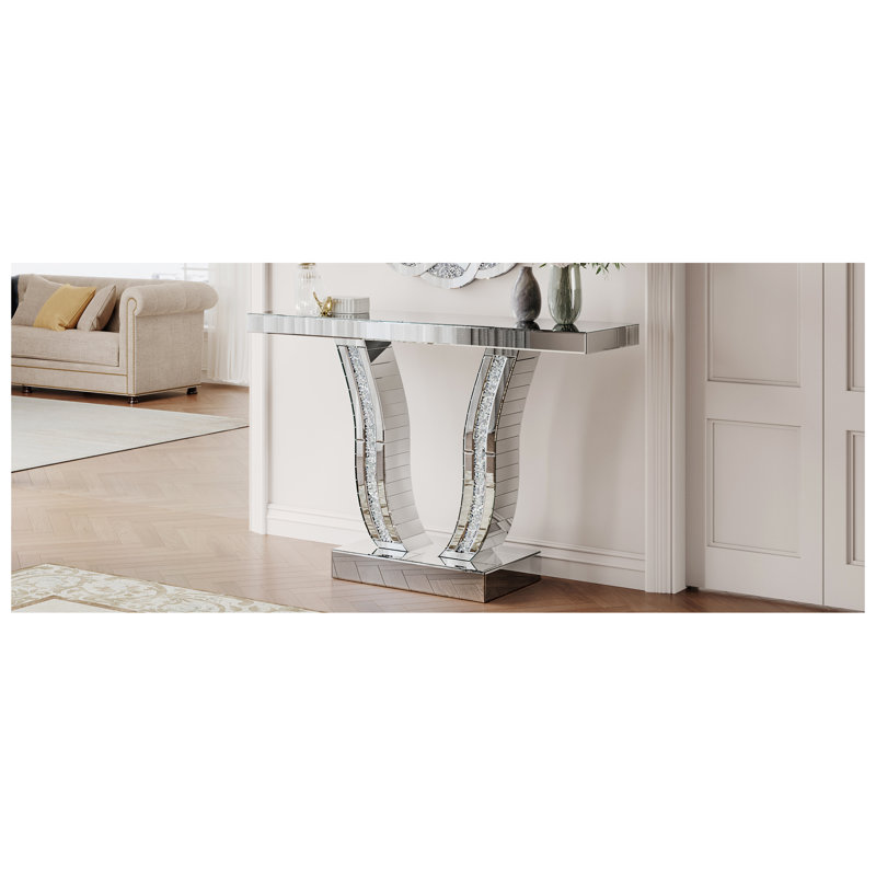 Console 43 po avec miroir en verre