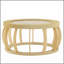 Table basse ronde ronde en bois massif de 35,43 po avec pieds courbés et table d'appoint Boho pour salle à manger, cuisine et salon, naturel-545540626