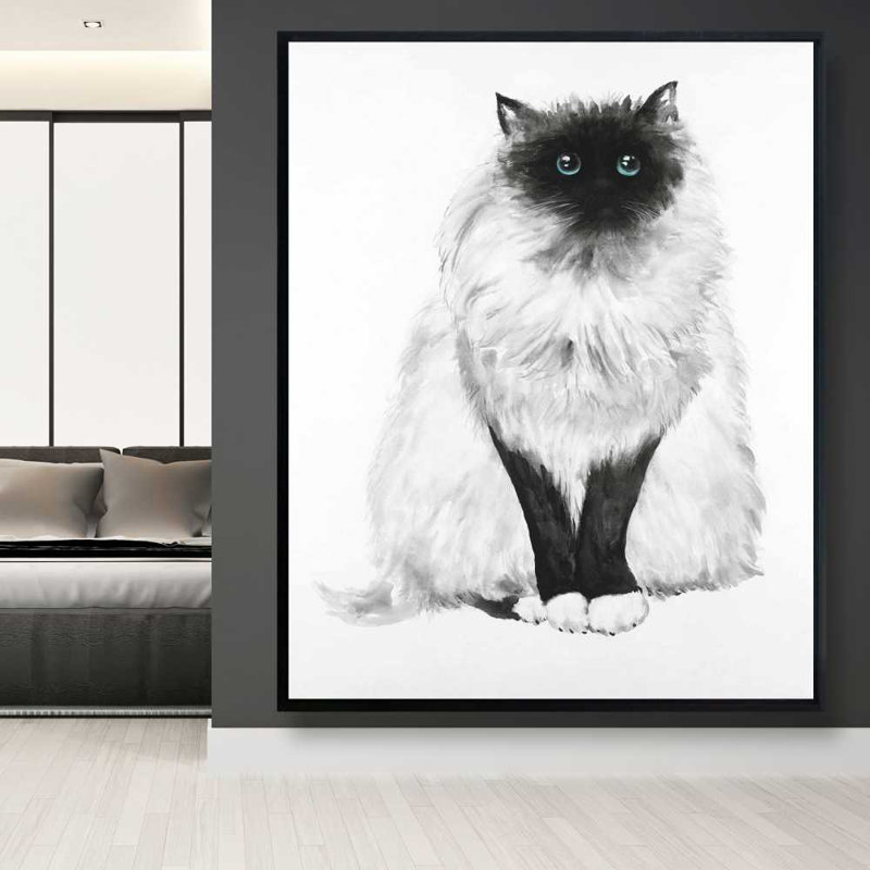 Blue Eyes Fluffy Siamese Cat - Best Sellers Minimalist Canvas