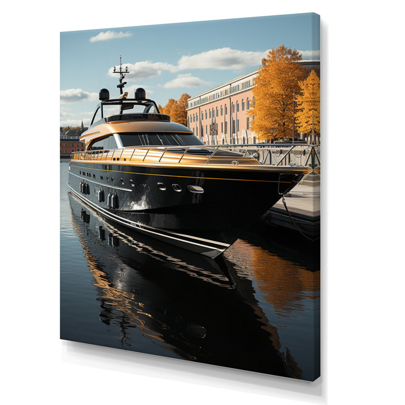 Port Dockside Elegance III - Décoration murale nautique et plage, H 20 po x l 12 po x P 1 po, Toile tendue