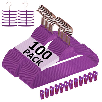 Cintres anti-dérapants en velours avec crochet pivotant Mackaylee