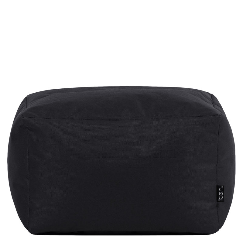  38Cm Round Pouffe Ottoman, Black