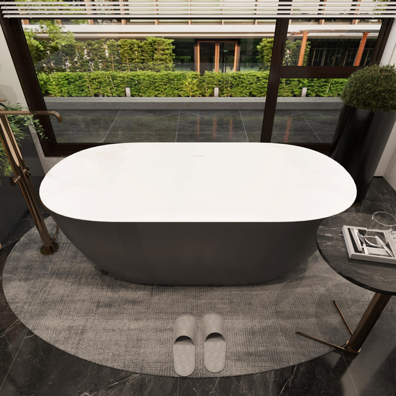 59'' x 29.5'' Freestanding Soaking Acrylic Bathtub