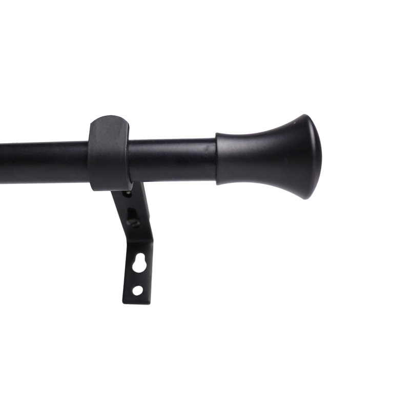 Tringle à rideaux simple San Marcos, H 0,62 po x l 120 po x P 0,62 po, Noir