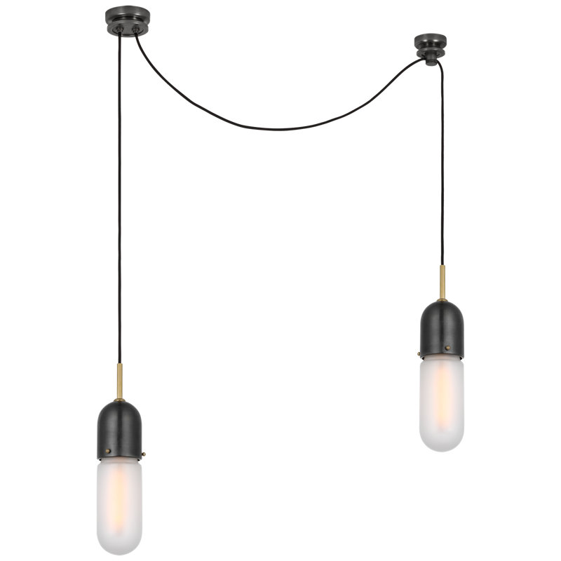 Junio 2 - Light Chandelier, Frosted, Polished Nickel