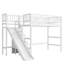 Lit mezzanine simple avec escalier de rangement, glissade et lumière DEL, blanc-129969046-129969044