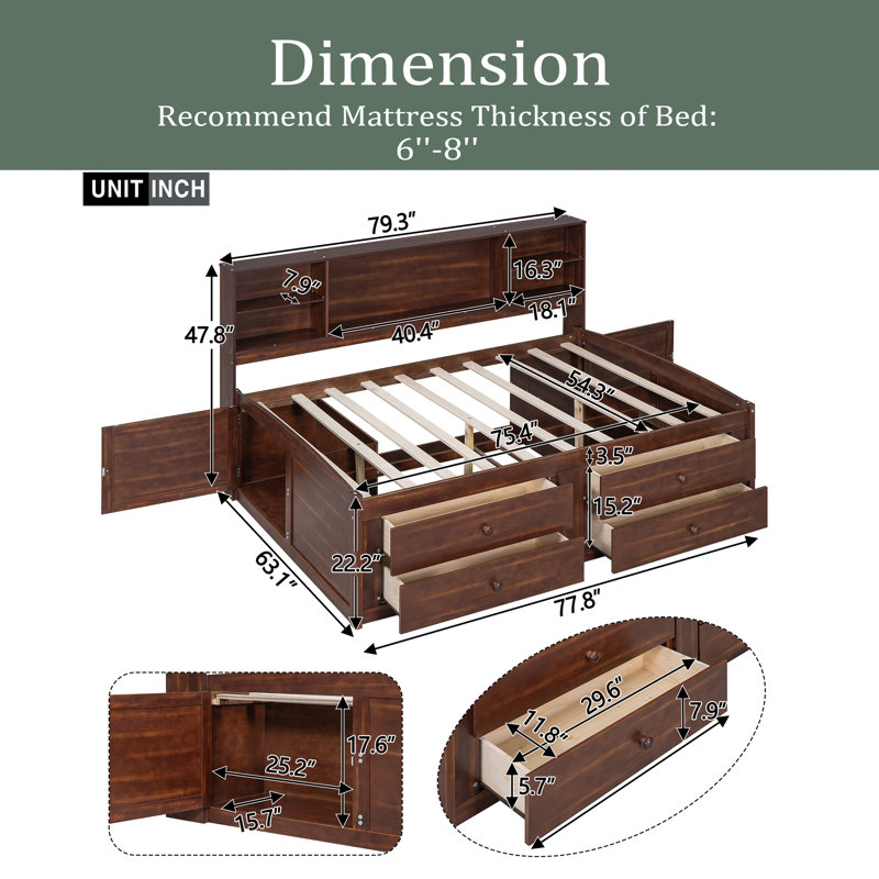 Ceyla Bookcase Bed