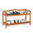 2-Tier Wood Shoe Rack Solid Shoe Storage Shelf Organizing Unit W/ Side Hooks