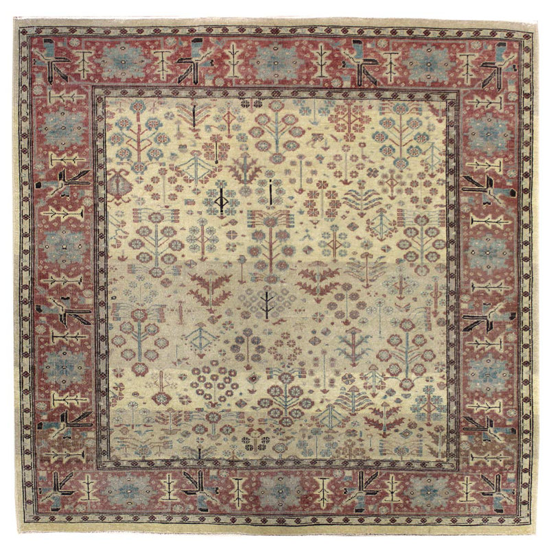 Bakshaish One-of-a-Kind 6'1" X 6'3" New Age Wool Area Rug Yellow
