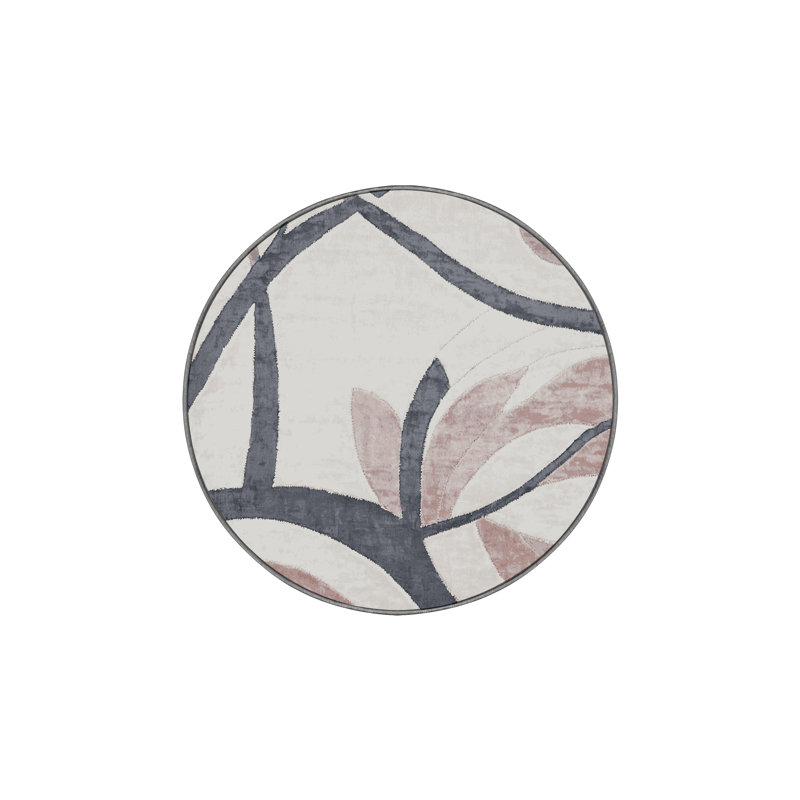 Tapis gris lavable à la machine, Rond 4 pi