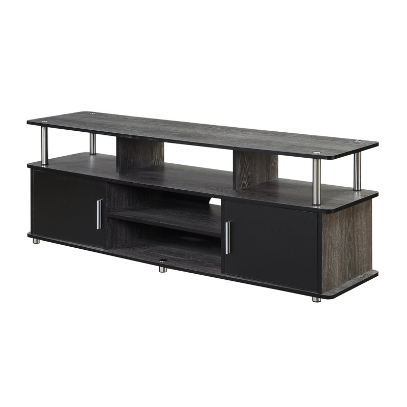 Edwin Unfinished TV Stand for TVs up to 60", Weathered Gray / Black