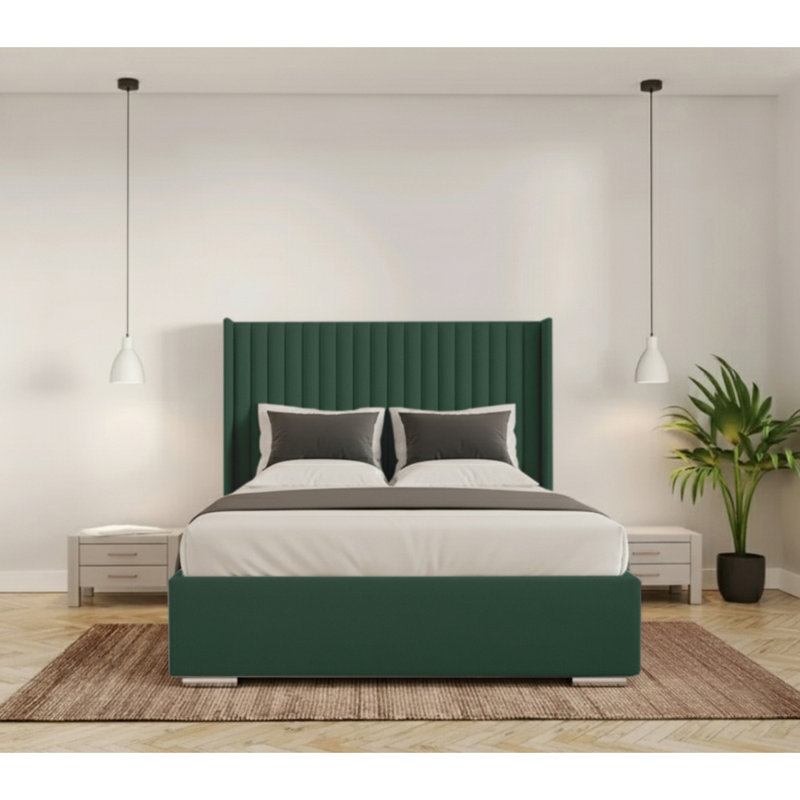 Chanteria Upholstered Bed, Single (3'), Emerald