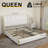 Wingback Modern Platform Bed With Galaxy Projector, 4 DustProof Storage Drawers, LED Bed Frame, USB Ports, No Box Spring Needed & Noise-Free Sturdy Wood Slats, Kiarri-1786305418