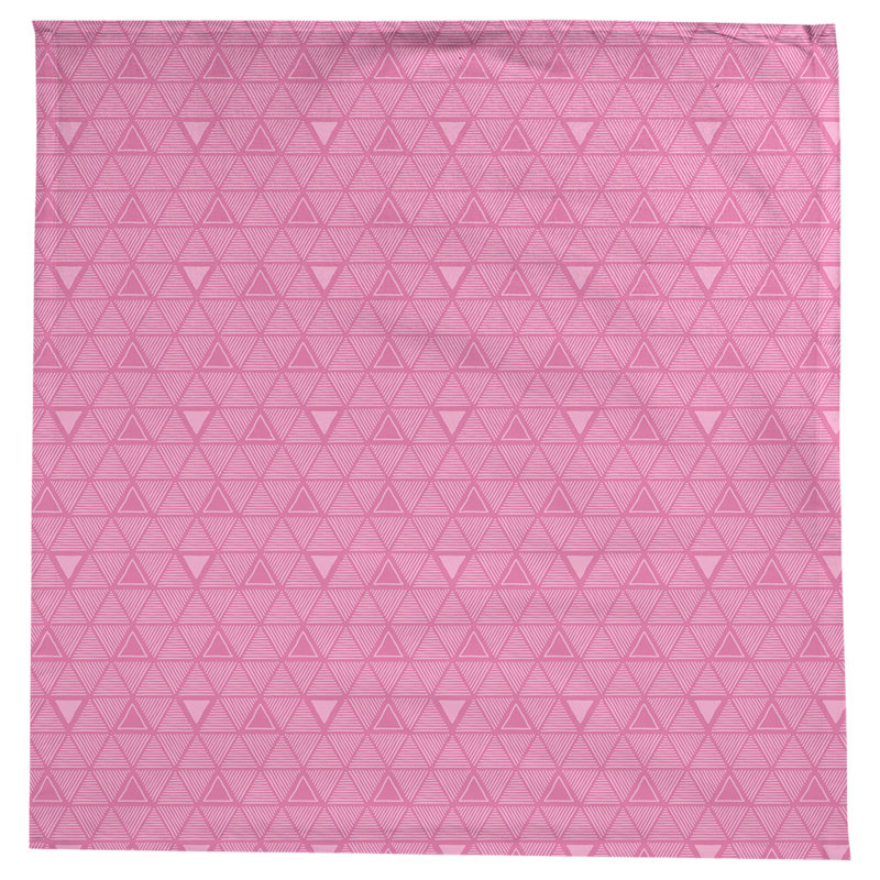 Classic Hand Drawn Triangles Tablecloth, Pink