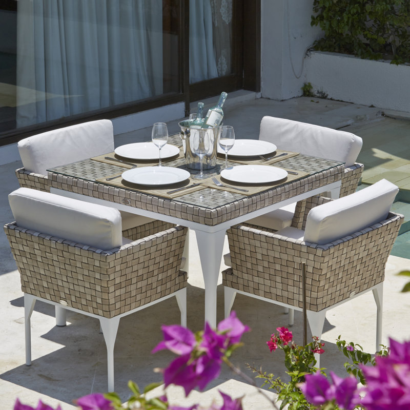 Brafta Outdoor Dining Armchair, Canvas Brick Sunbrella® Canvas