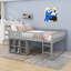 Lit mezzanine bas avec tablette de rangement ouverte et armoire à porte de style rotin-1620180572-1620180579