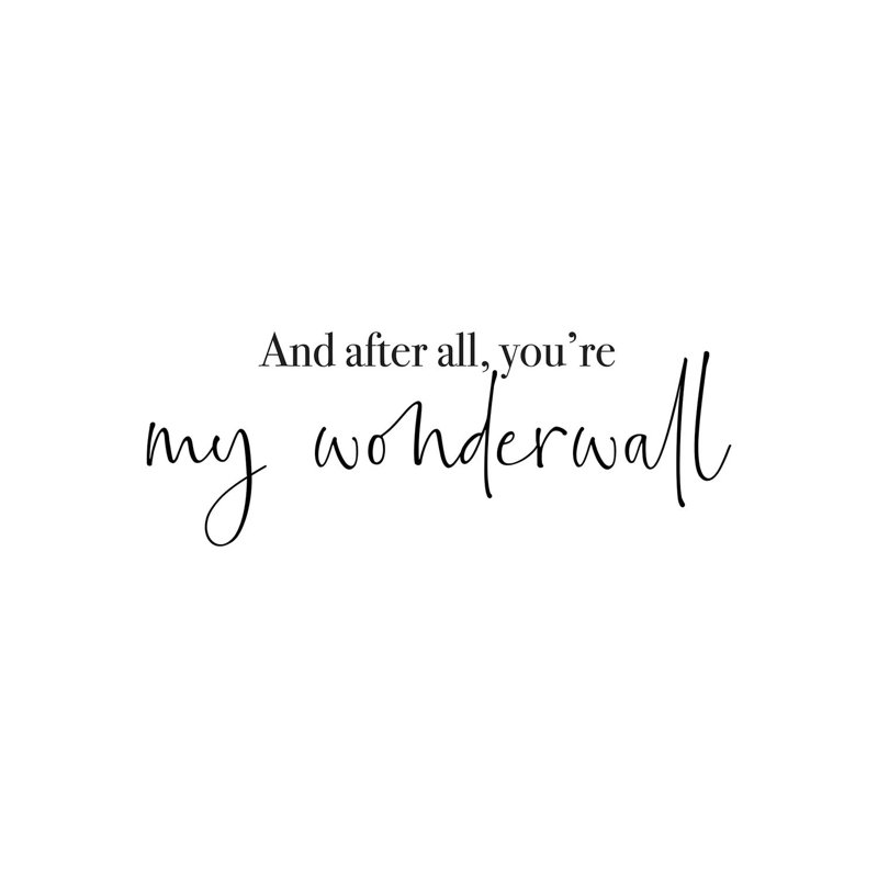 «Wonderwall Cute Font», reproduction d'art textuel, H 18 po x l 26 po x P 1,5 po, Toile tendue, Pas de tapis