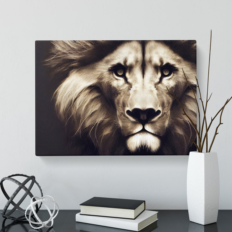 Tantalising Lion - Wrapped Canvas, 35cm H x 50cm W x 3cm D