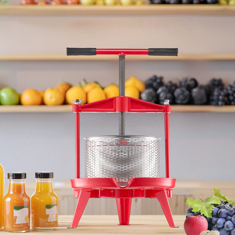 Fruit Wine Press Manual Press for Wine Making 2.38 Gal/9L Stainless Steel