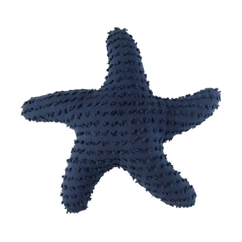 25" Starfish Shaped Coastal Accent Throw Pillow Decor Decoration 25.0 in., White