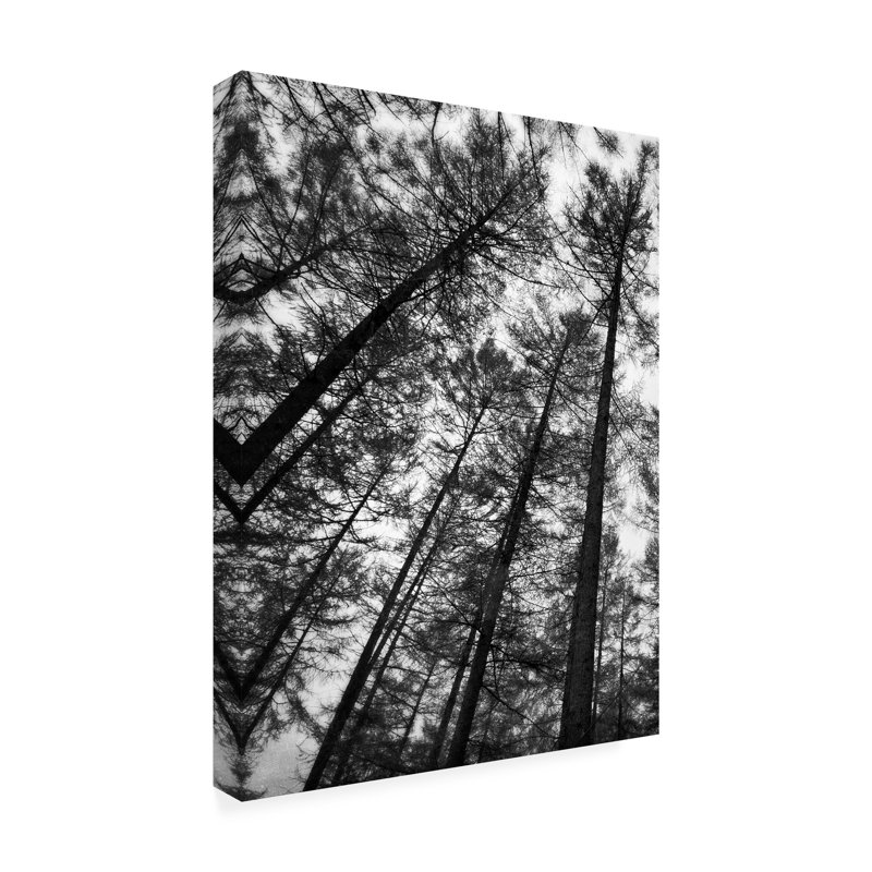 Paysage, arbre foncé, forêt, 2 pièces, H 19 po x l 14 po x P 2 po