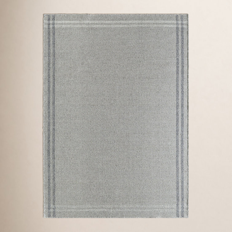 Lavande Wool Area Rug in Dark Gray/Ivory