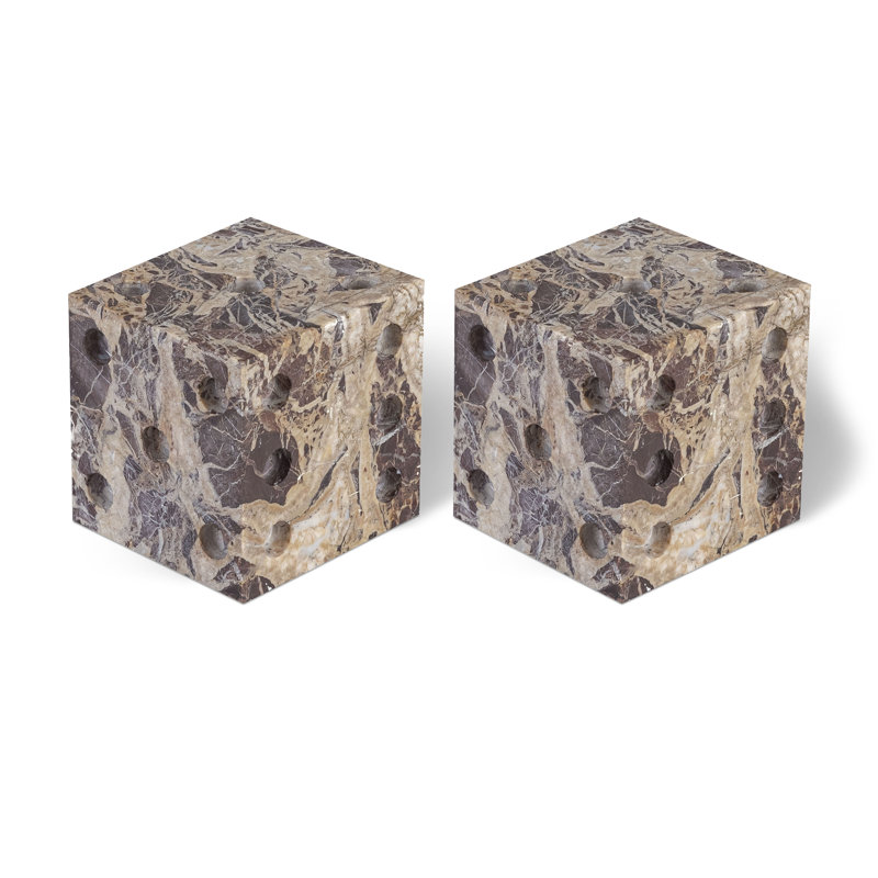 Dice Marble Abstract Figurines & Sculptures, Cherry