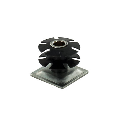 Outwater Industries Double Star Threaded Caster Insert | Heat Treated Steel | Fits 1-1/4 Inch Square 16-18 Gauge Tube | THREAD: 3/8-16 | 100 PACK