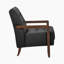Fauteuil d'appoint moderne Mid-Century de 26 po de Velsen avec cuir fleur, accoudoirs en bois massif et ressorts ensachés en mousse haute densité-164847267